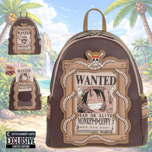 One Piece Wanted Dead or Alive Monkey D. Luffy Mini-Backpack - Entertainment Earth Exclusive